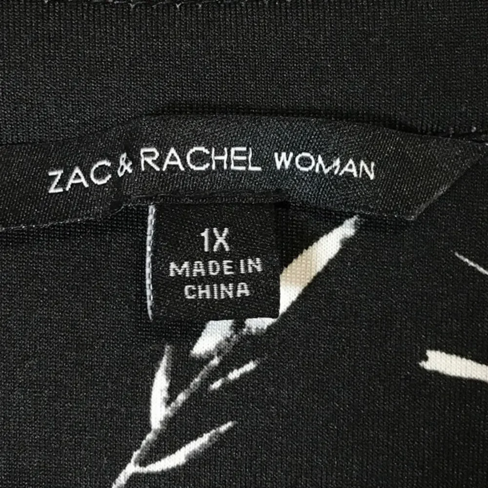 Zac & Rachel Floral V-neck Long Sleeve Blouse 1X - Picture 3 of 7
